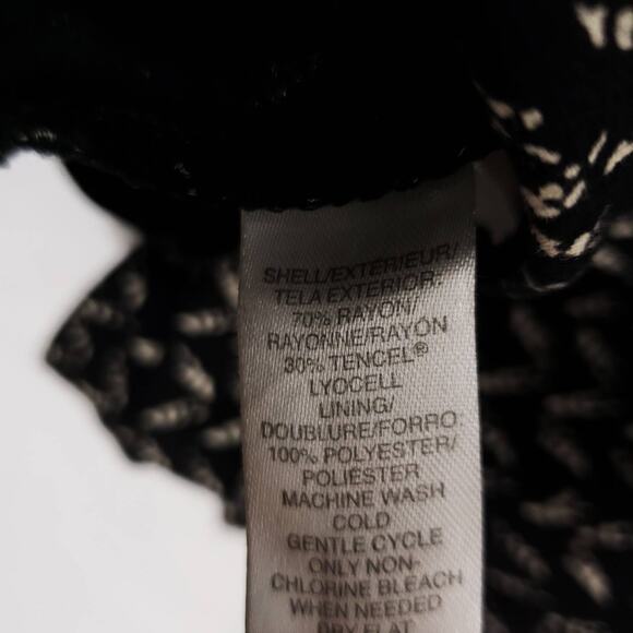 Ann Taylor LOFT Sheath Dress Womens Extra Small Petite Black White Geometric Top - Picture 7 of 7